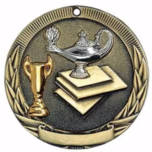 Lamp of Knowledge Tri-Colored Medal 2"