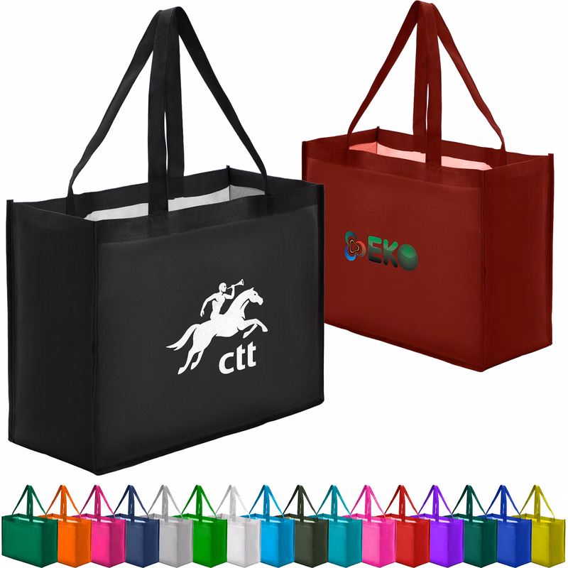 Non-Woven Tote W/ Gusset & Convenient Shoulder Straps and Side Pockets (16" x 12" x 6")