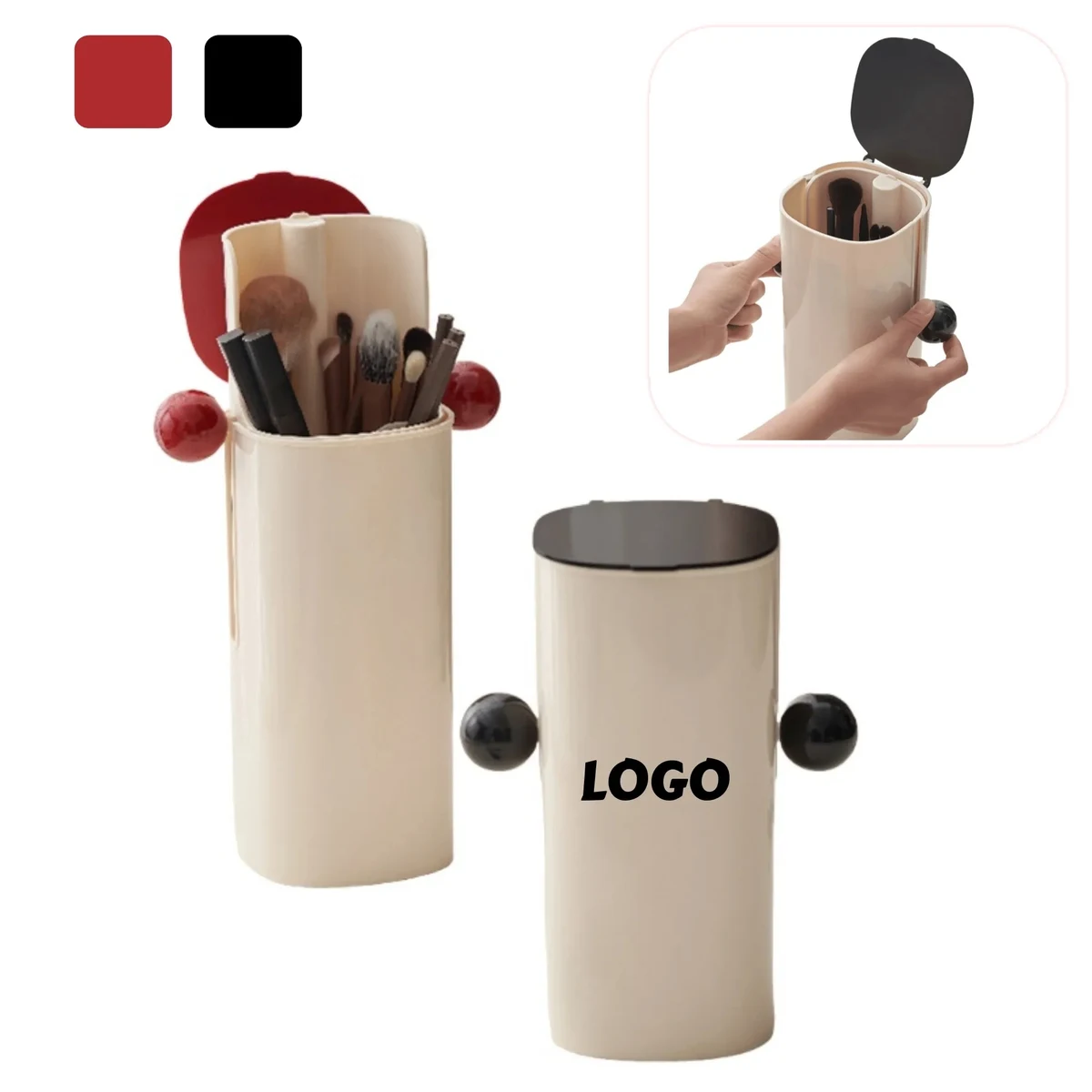Makeup Brush Holder With Lid 1