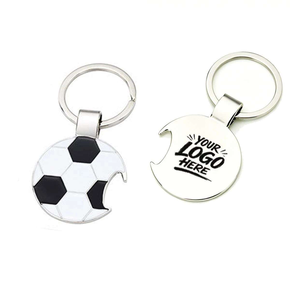 MOQ30 Zinc Alloy Key Chain with Soccer Bottle Opener 1