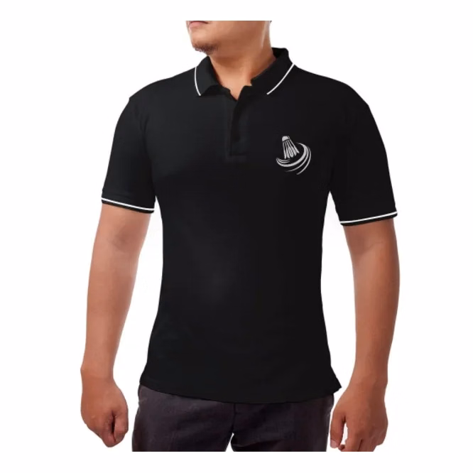 Men's Black Polo Shirt - Embroidered