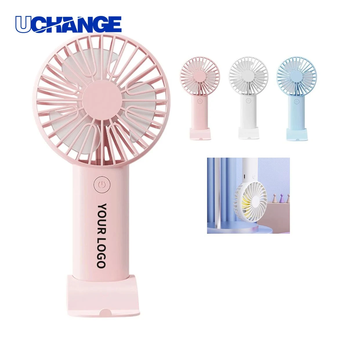 Personal Plastic Hand Fan with Logo 1