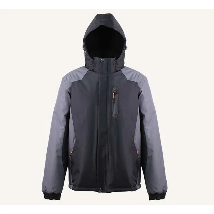 Men's Insulated PVC Coating Jackets Black-Gray S-2X 1