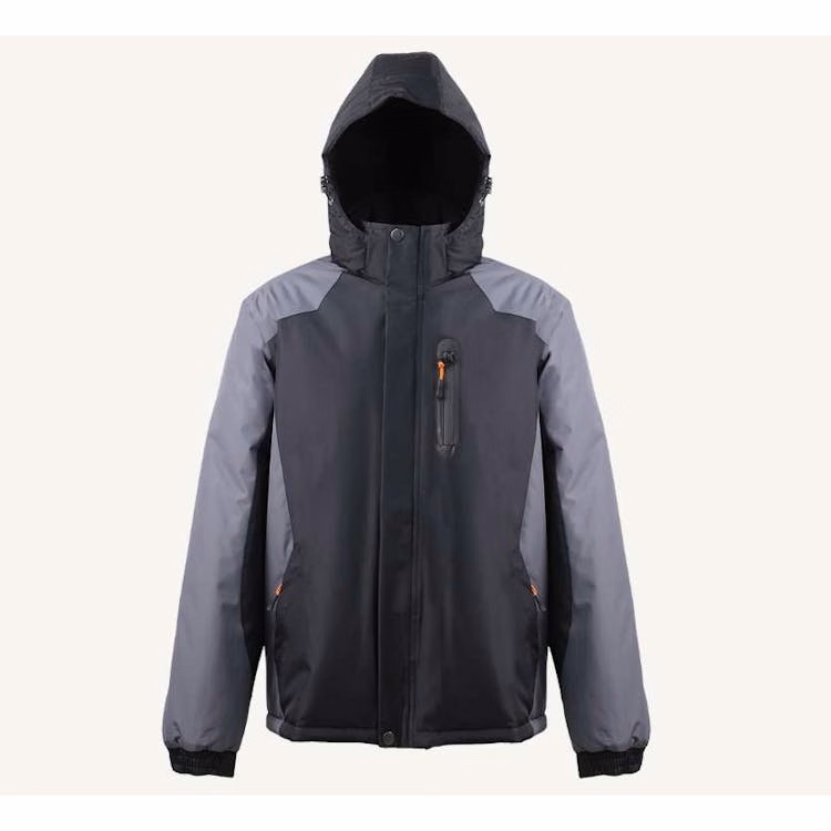 Men's Insulated PVC Coating Jackets Black-Gray S-2X
