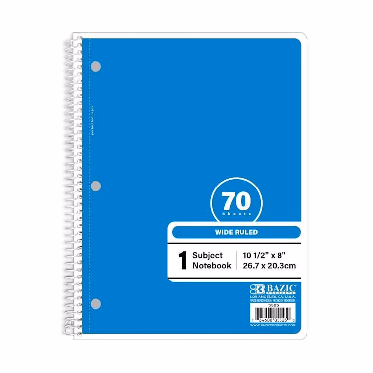 Wide Ruled Notebooks - 70 Sheets Blue
