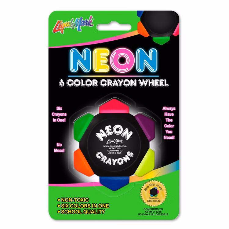 Neon Crayon Wheels - 6 Colors Non-Toxic