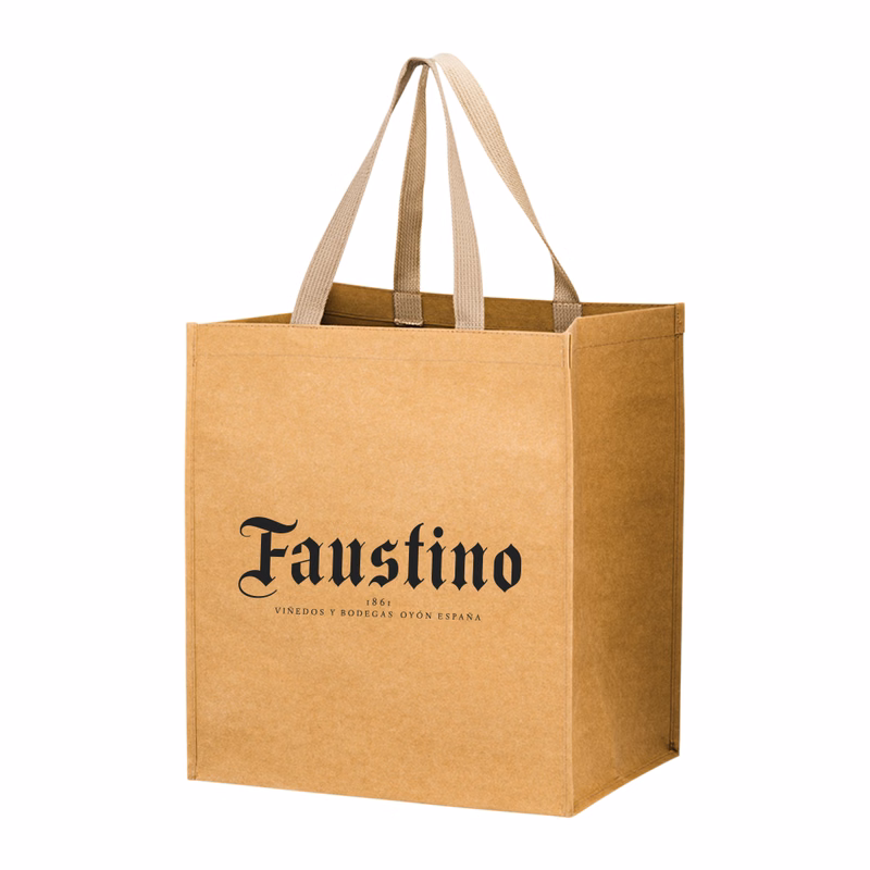 6-Bottle Washable Kraft Wine Tote