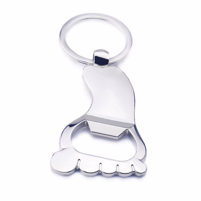 Foot Shape Bottle Opener With Keychain For Beer Drinking