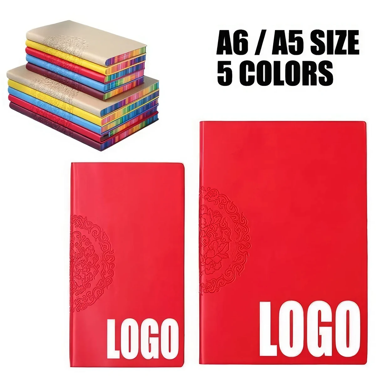 PU Leather A5/A6 Business Journal Rainbow-Edge Notebook 1