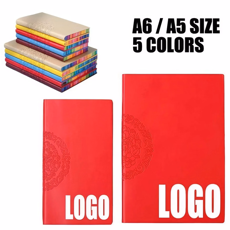 PU Leather A5/A6 Business Journal Rainbow-Edge Notebook