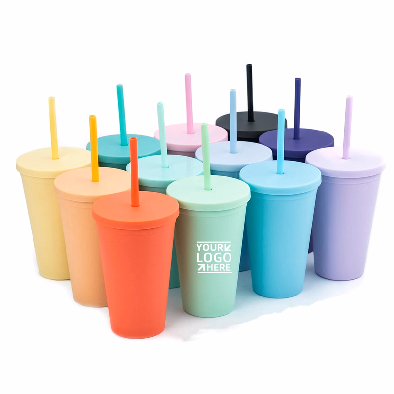24 oz Insulated Tumbler with Straw and Lid