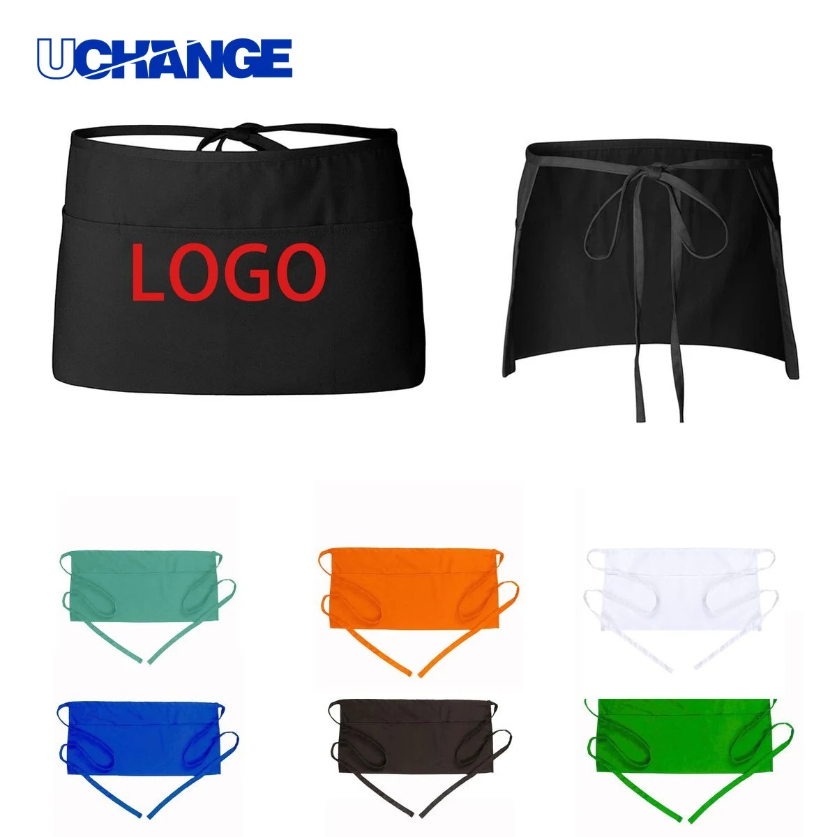 Short Custom Three-Pocket Apron Protective Wear 1