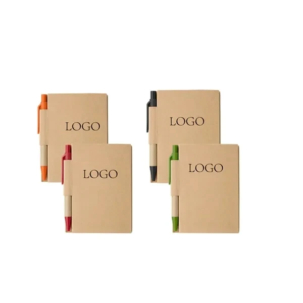 Kraft Paper Cover Notepad With Pen for Office, School and Events 1