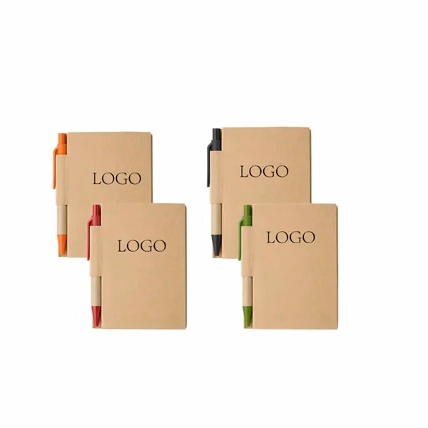 Kraft Paper Cover Notepad With Pen for Office, School and Events