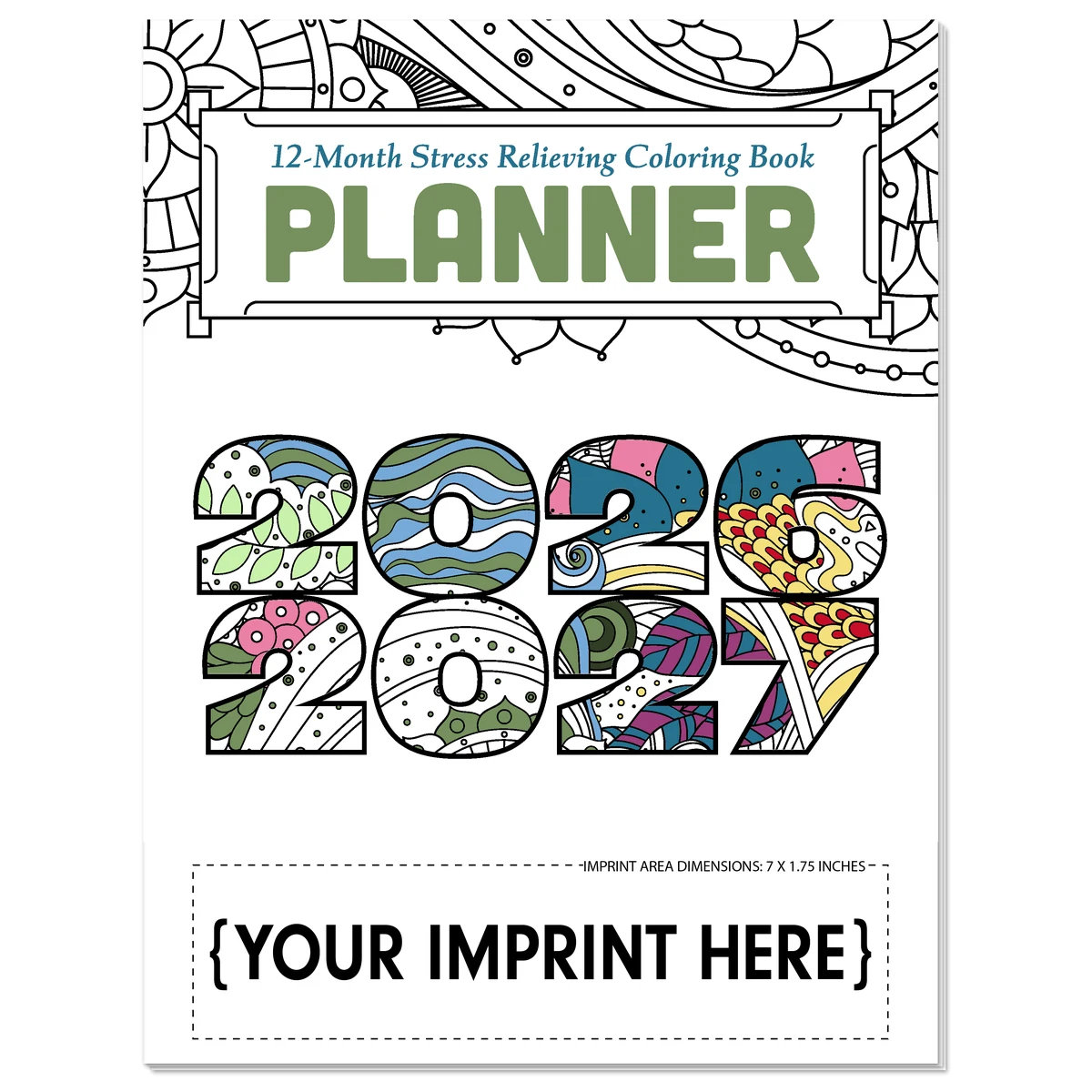 COLORING PLANNER - Adult Coloring Monthly Planner 1
