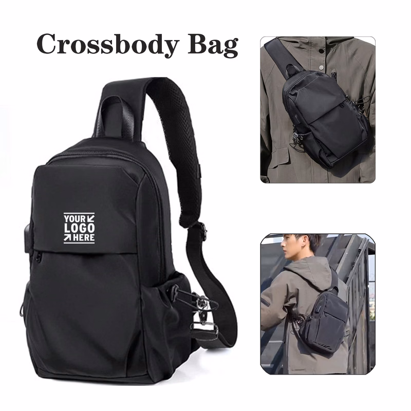 Small Black Sling Crossbody Backpack