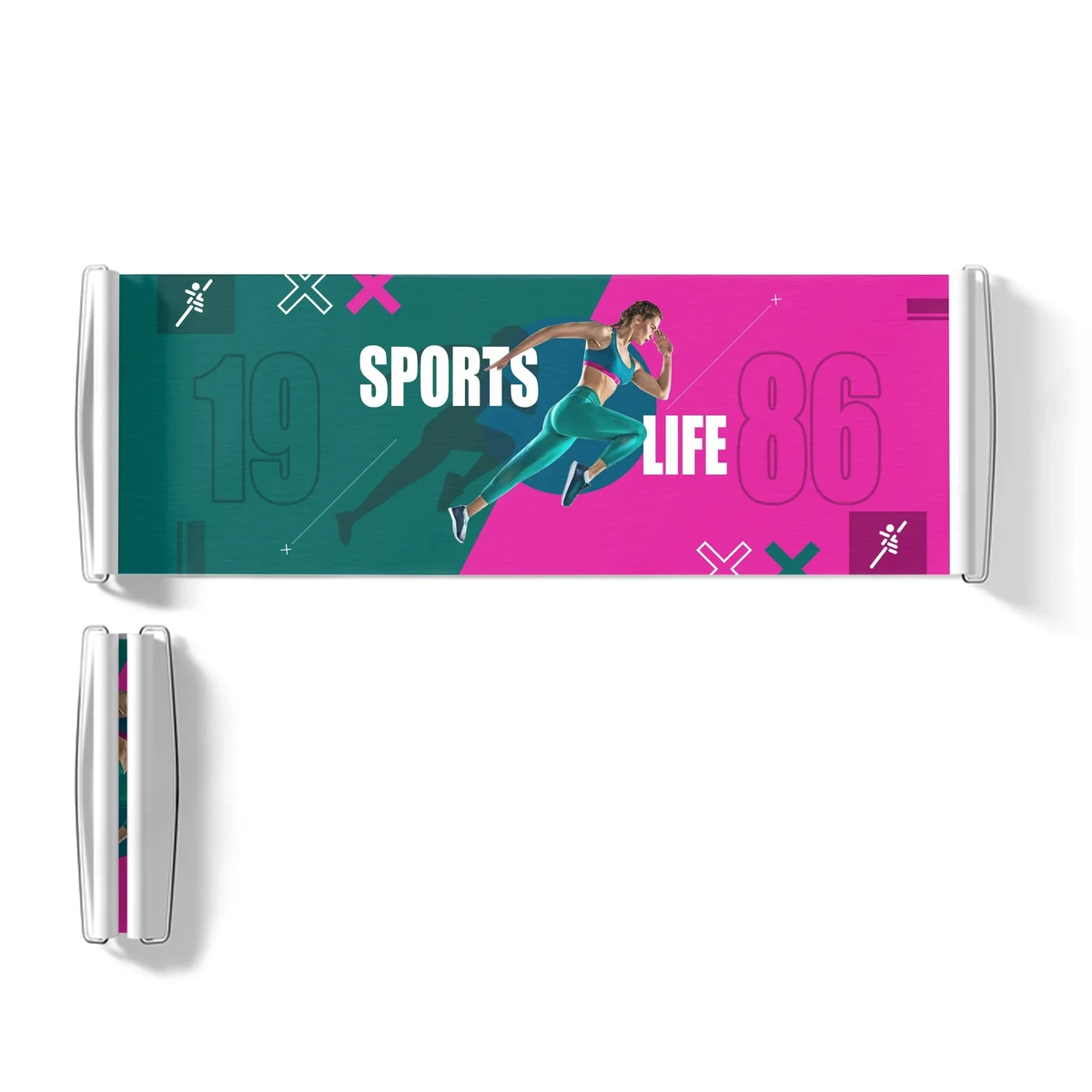 9.5" x 27.5" Custom Scroll Banner - Single Sided 1