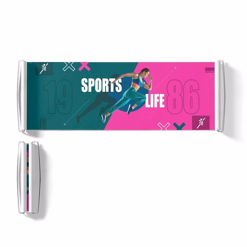9.5" x 27.5" Custom Scroll Banner - Single Sided