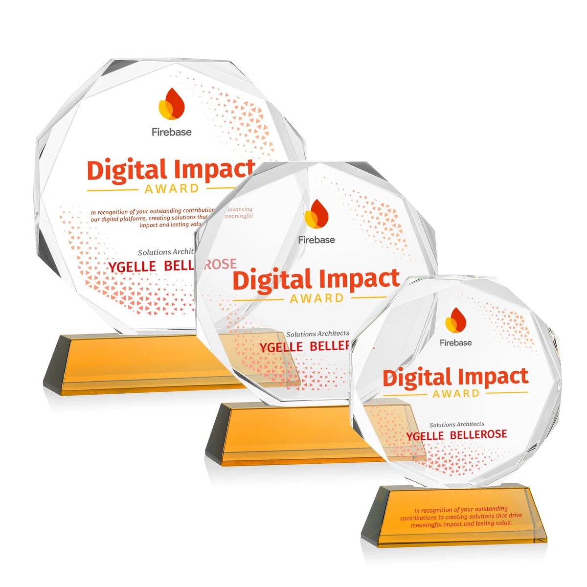 Acadian VividPrint™ Award on Newhaven Base - Amber 1