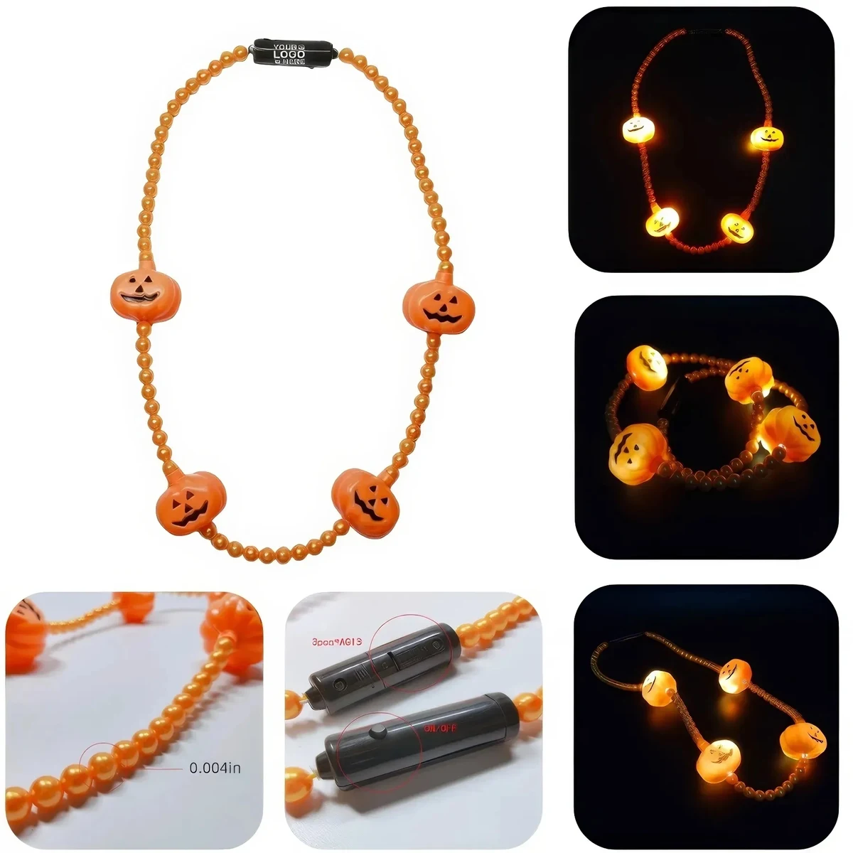 Pumpkin Design Glowing Necklace 1
