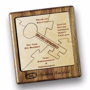 Wood Jigsaw Puzzle - 5 piece square with key design