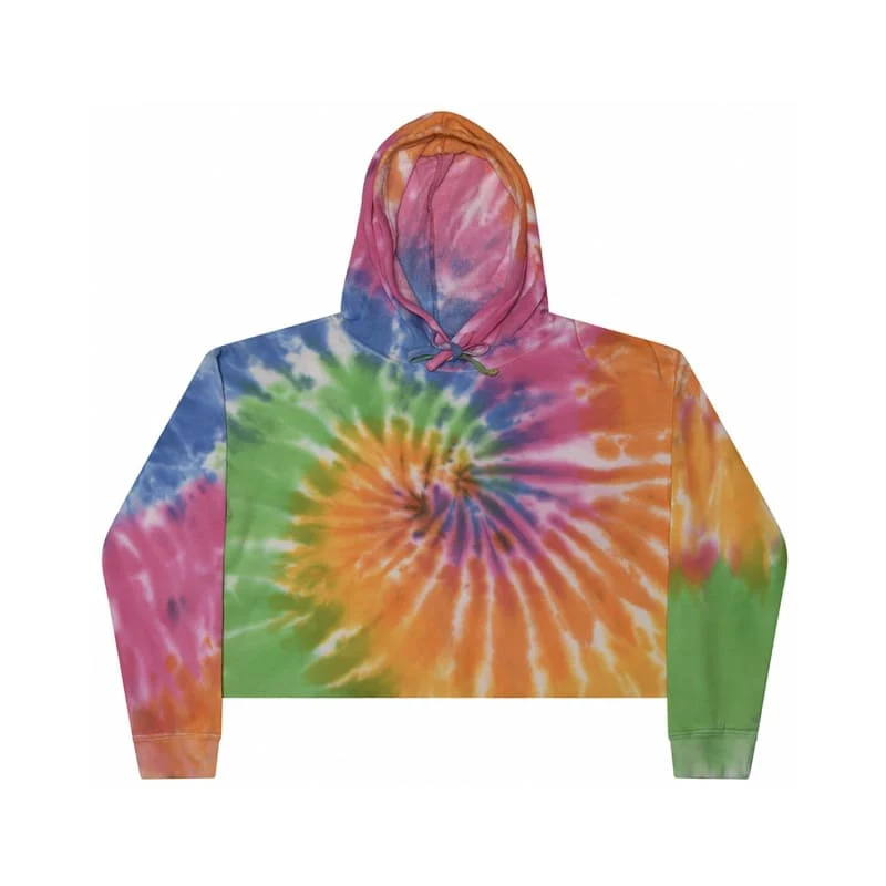 Tie-Dye Ladies' Cropped Hooded Sweatshirt 1