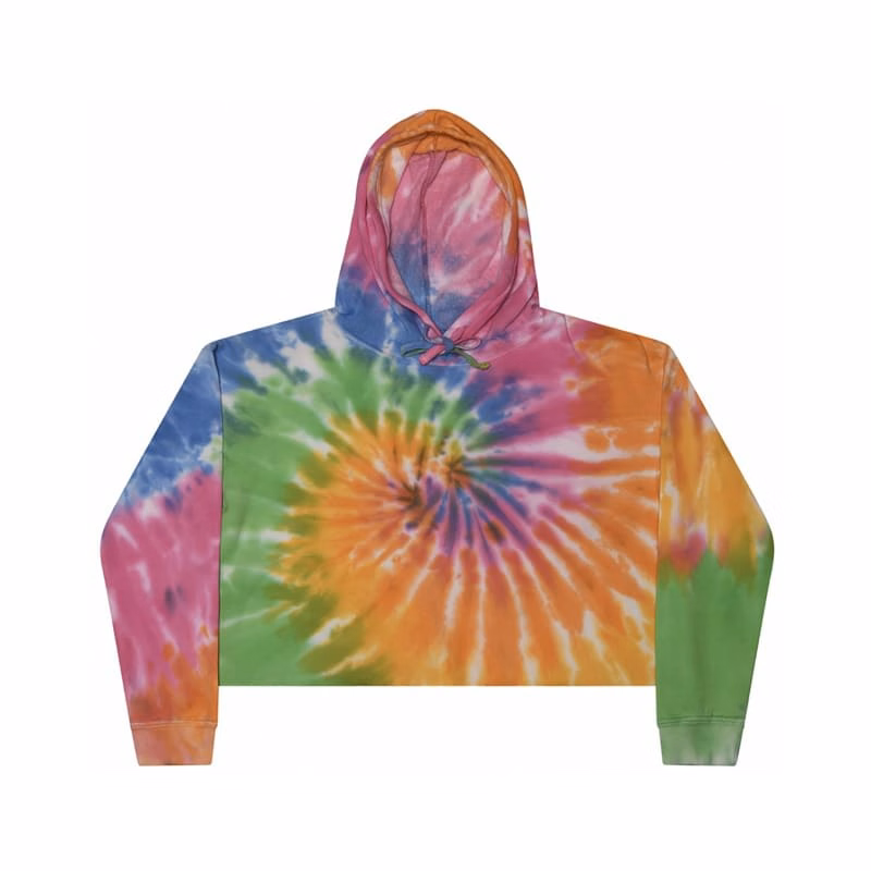 Tie-Dye Ladies' Cropped Hooded Sweatshirt