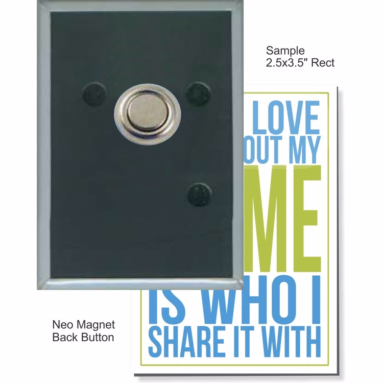 Neo Magnet 2 1/2 Inch X 3 1/2 Inch Rectangular Button