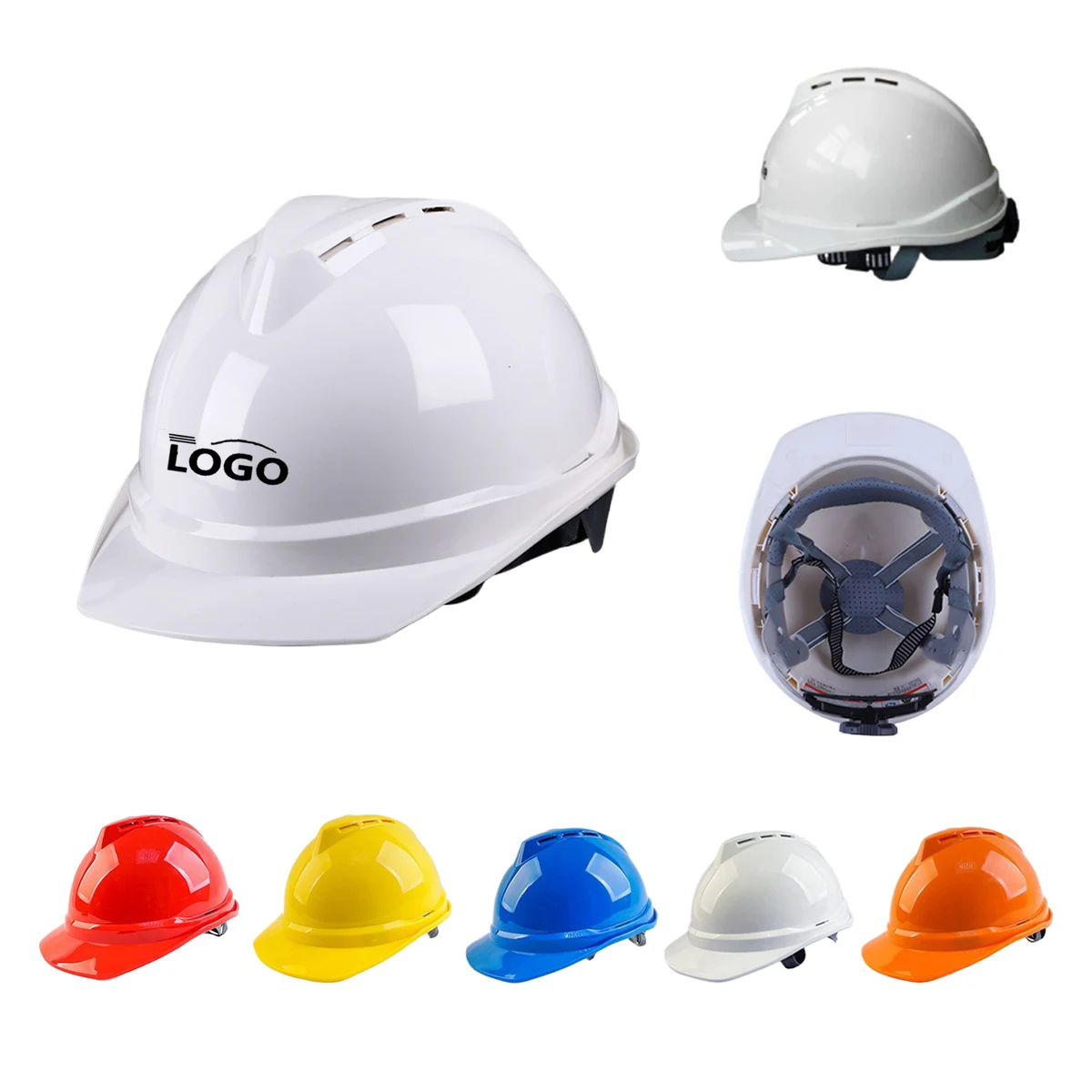 MOQ10 Reinforced Breathable Vented ABS Safety Helmet 1