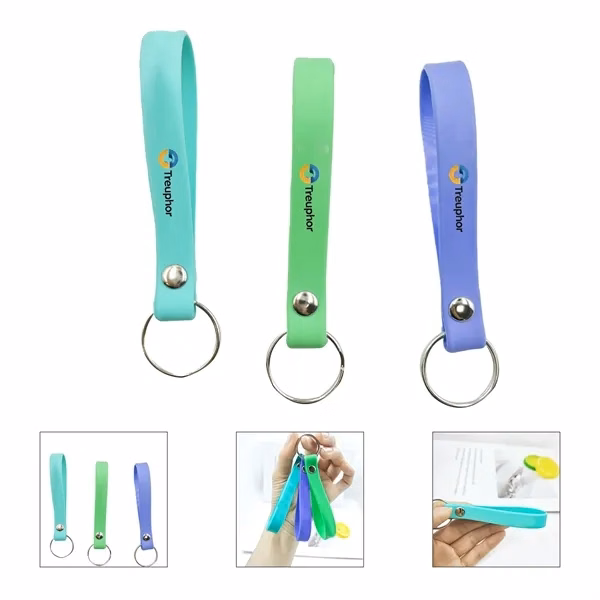 Custom Silicone Wristband Keychain 7.95 Inches — All-Day Brand Visibility