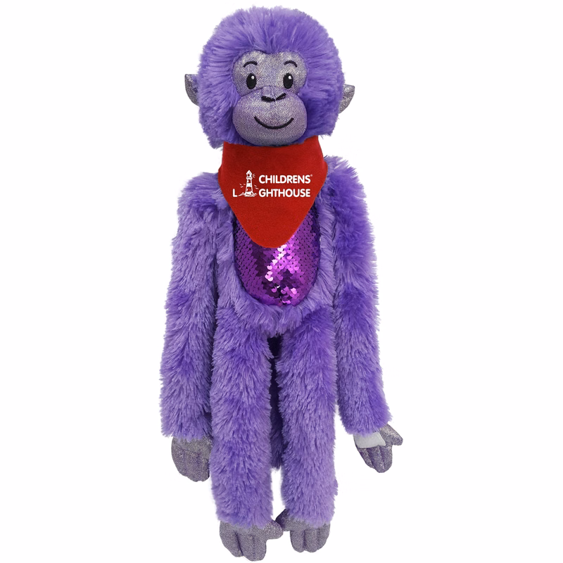 21" Purple Spider Monkey with Sequins