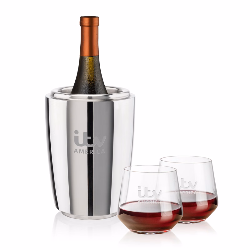 Pescara Wine Cooler & Sturgis Stemless Wine Set