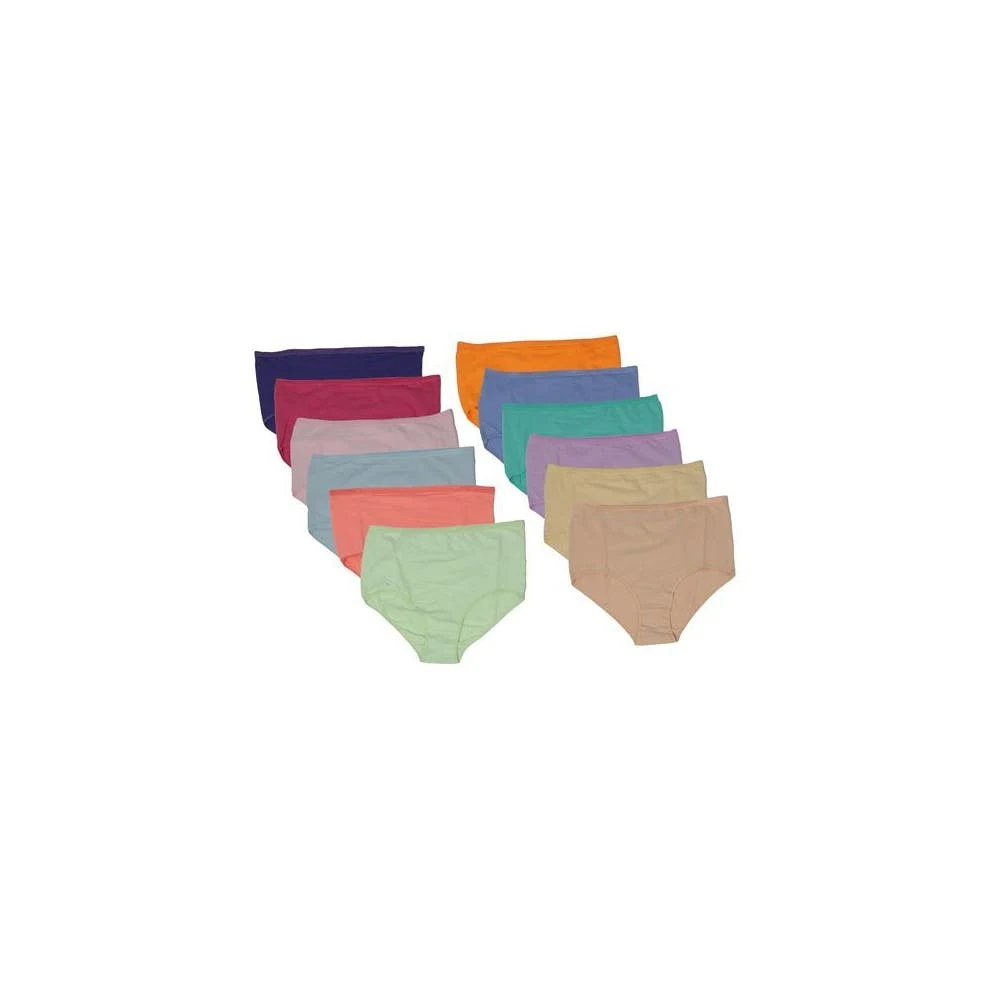 Women's Cotton/Spandex Briefs - Sizes 11-13 Solid Colors 1