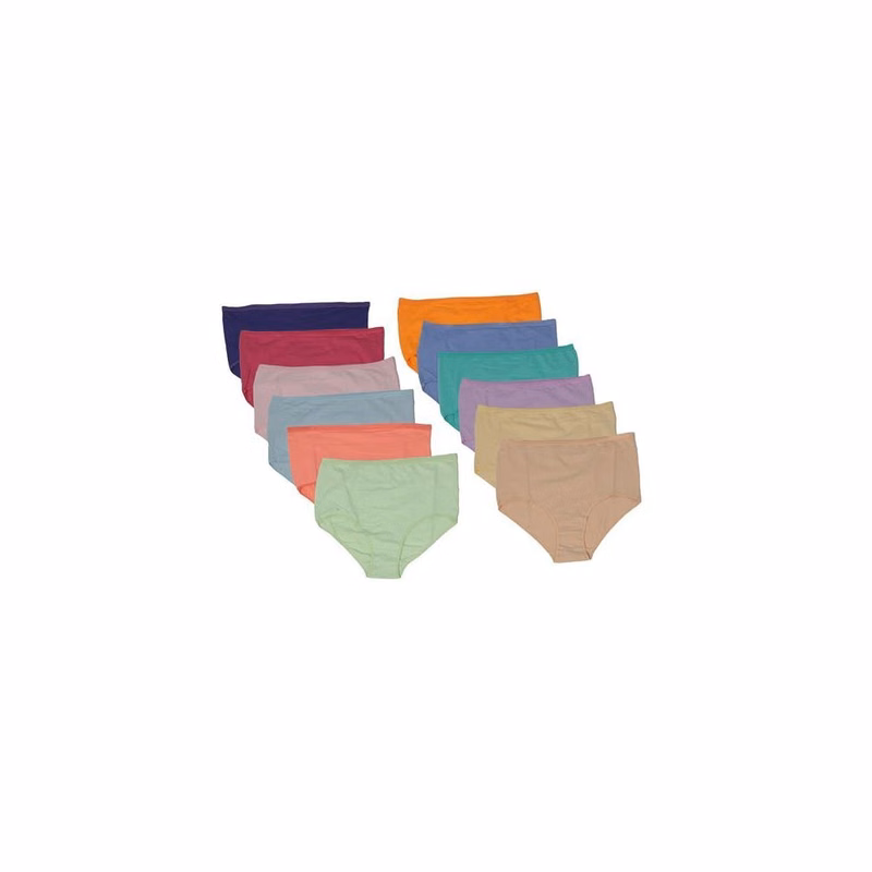 Women's Cotton/Spandex Briefs - Sizes 11-13 Solid Colors