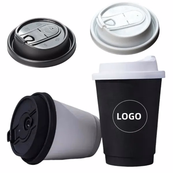 12 oz Eco-Friendly Disposable Paper Cups with Lids