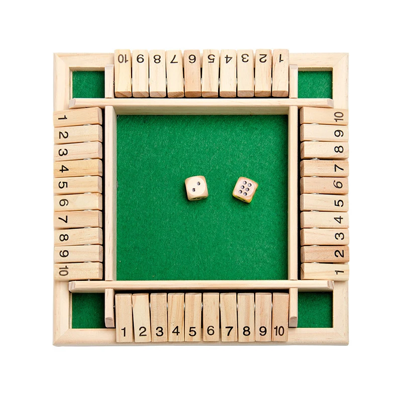 10 Numbers Traditional Wooden Bar Board Family Game Dice 1