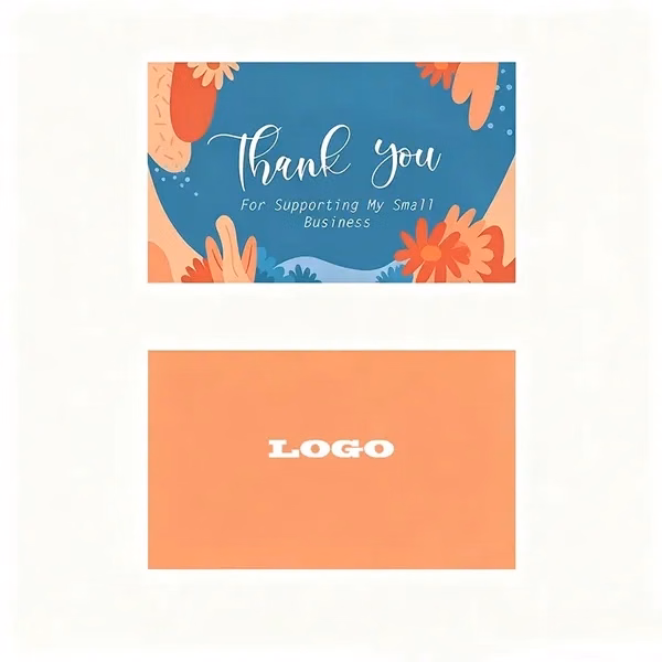Custom 3.54x2.13 Thank You Greeting Cards — Professional Appreciation Corporate Promo