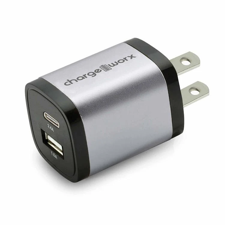 Compact USB and USB-C Wall Chargers - Silver 1