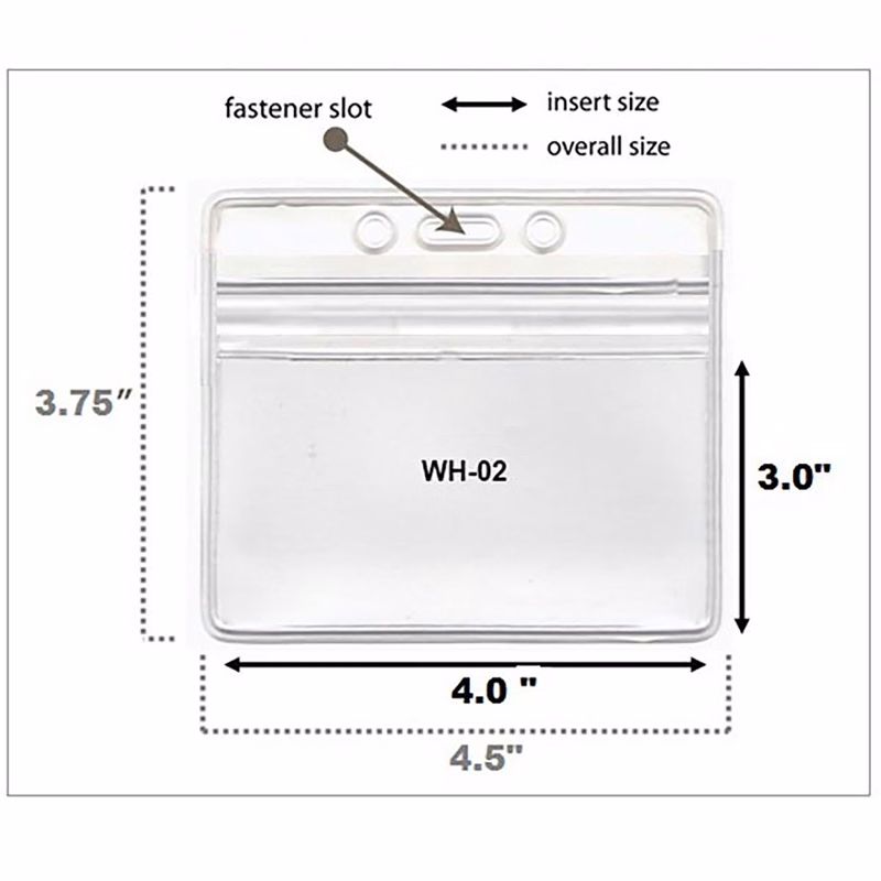 4x3 inch Zip-lock Heavy Duty Badge holders