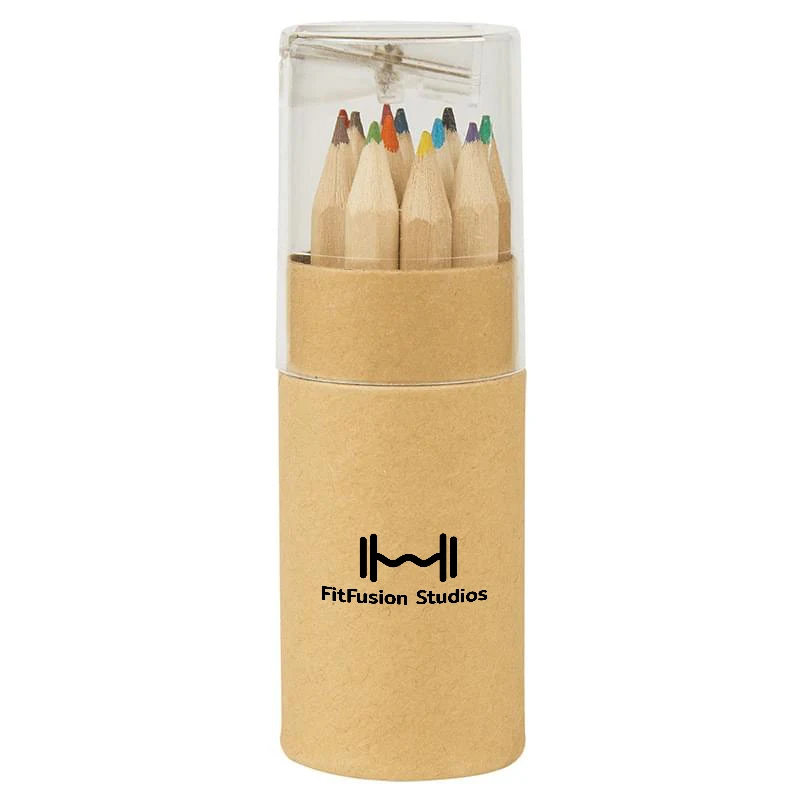 12-Piece Colored Pencil Set In Tube With Sharpener 1
