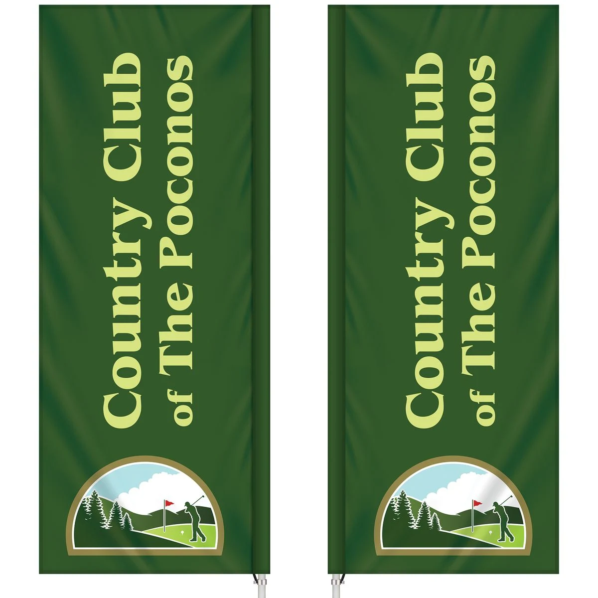 3' x 8' Custom Double Sided Square Feather Flag 1