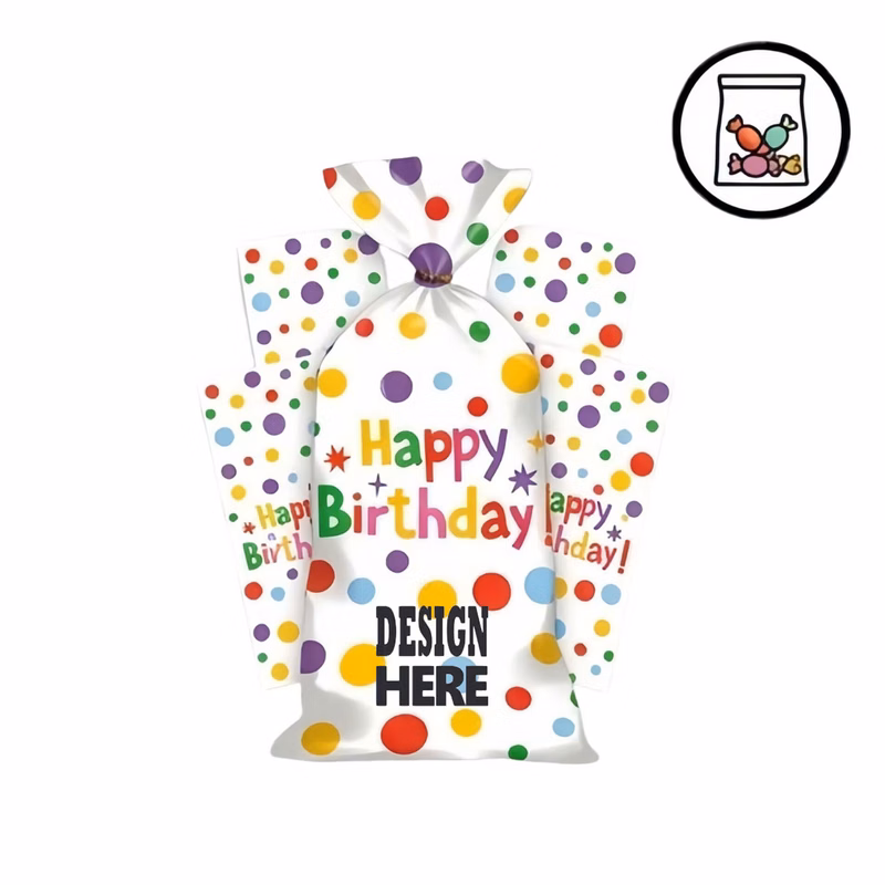 Colorful Dot Birthday Treat Sacks For Party Favor Usage