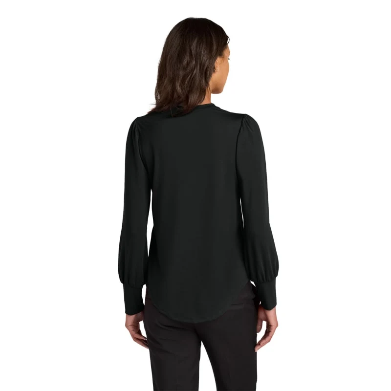 Mercer+Mettle Women's Stretch Jersey Long Sleeve Blouson Top 1