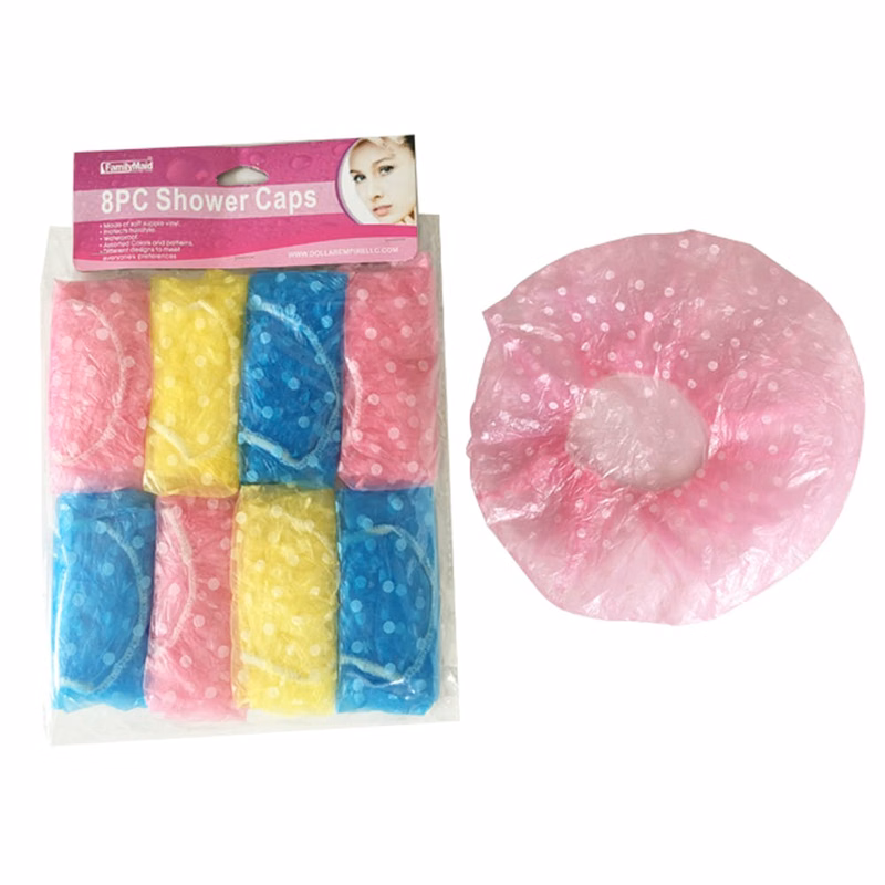Shower Caps - 3 Colors Disposable 8 Pack