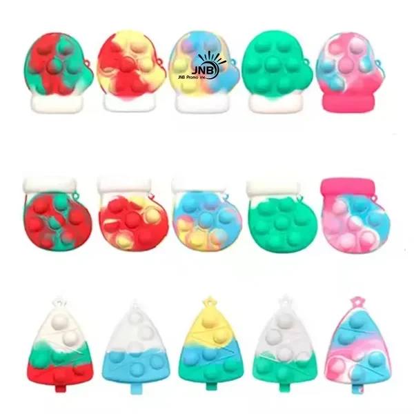 Christmas Glove Silicone Stress Ball Keychain 1