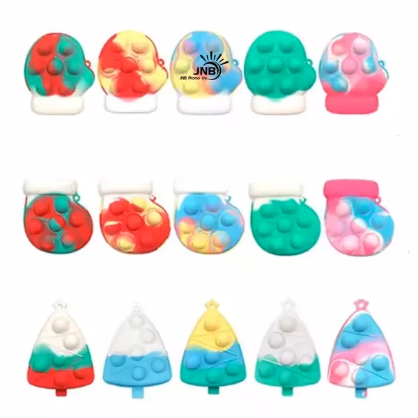 Christmas Glove Silicone Stress Ball Keychain