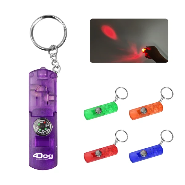 Compass Keychain with Whistle & LED Light 1