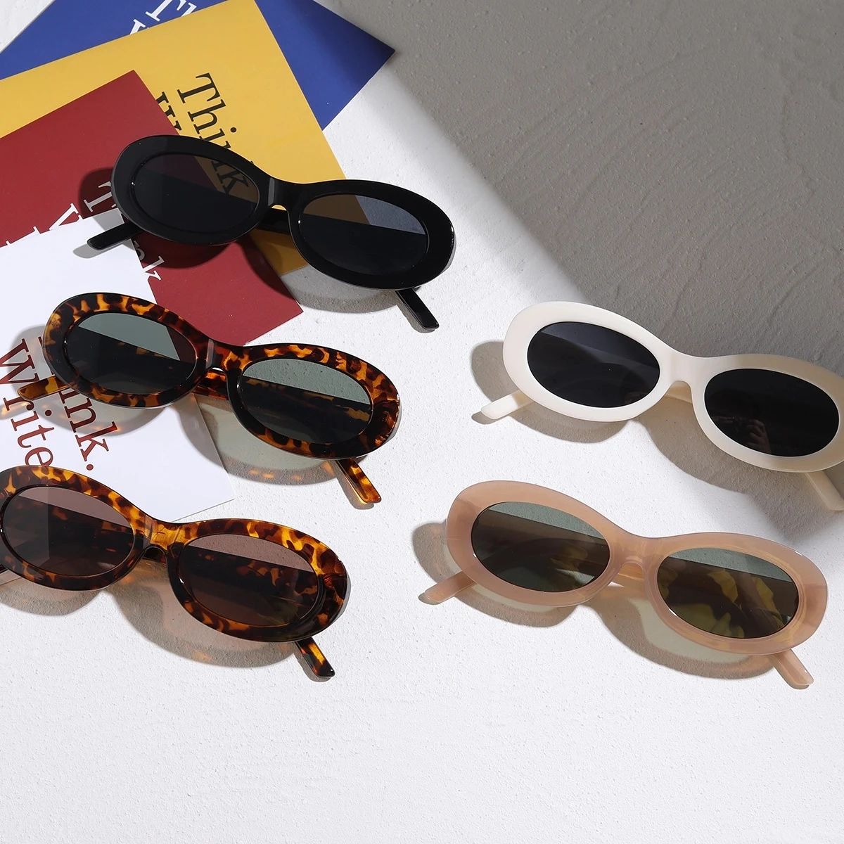 Vintage Oval Sunglasses Unisex Uv Protection 1