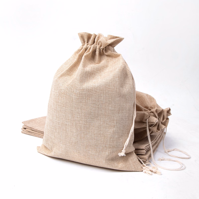 15 3/4" X 11 7/8" Burlap Drawstring Bag