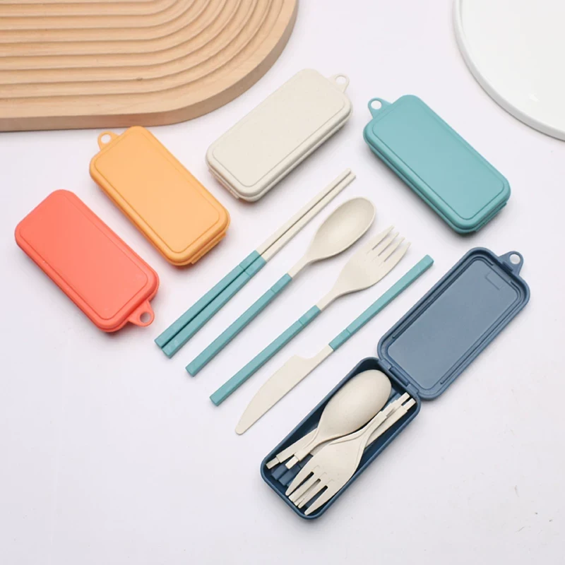 4-in-1 Foldable Wheat Straw Utensil Set 1